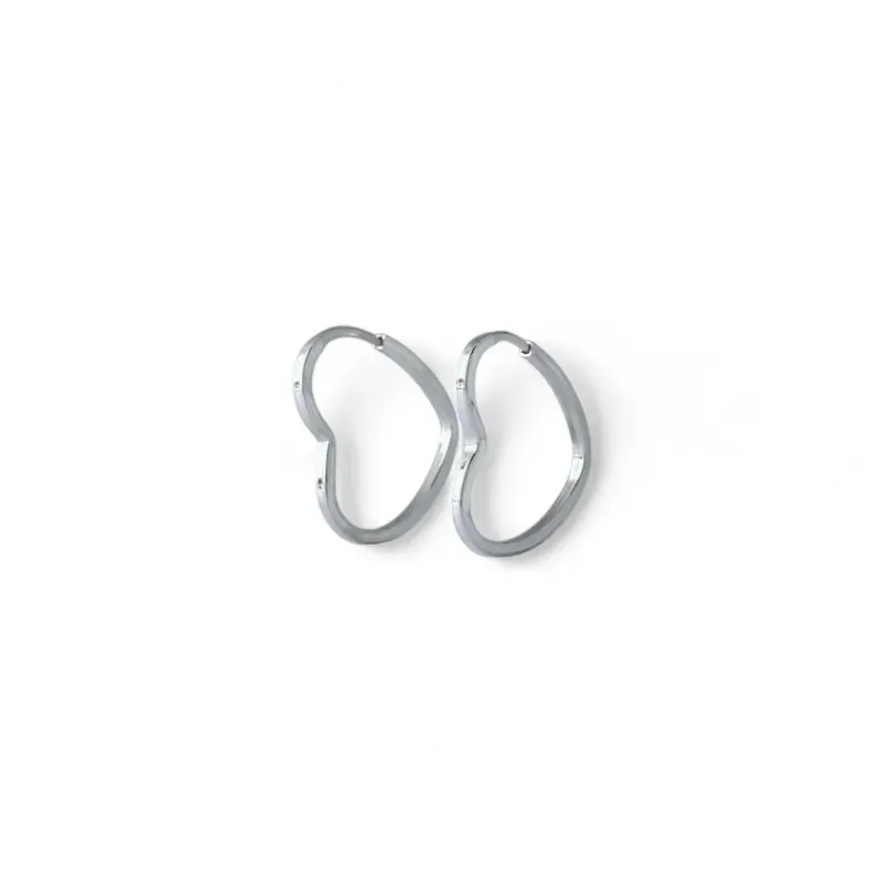 Brinco Argola Coração Prata 925 Vazado - 1,7cm