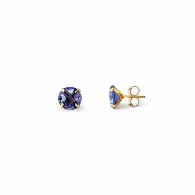 Brinco Banhado a Ouro 18k com Zircônia Lilás - 10mm