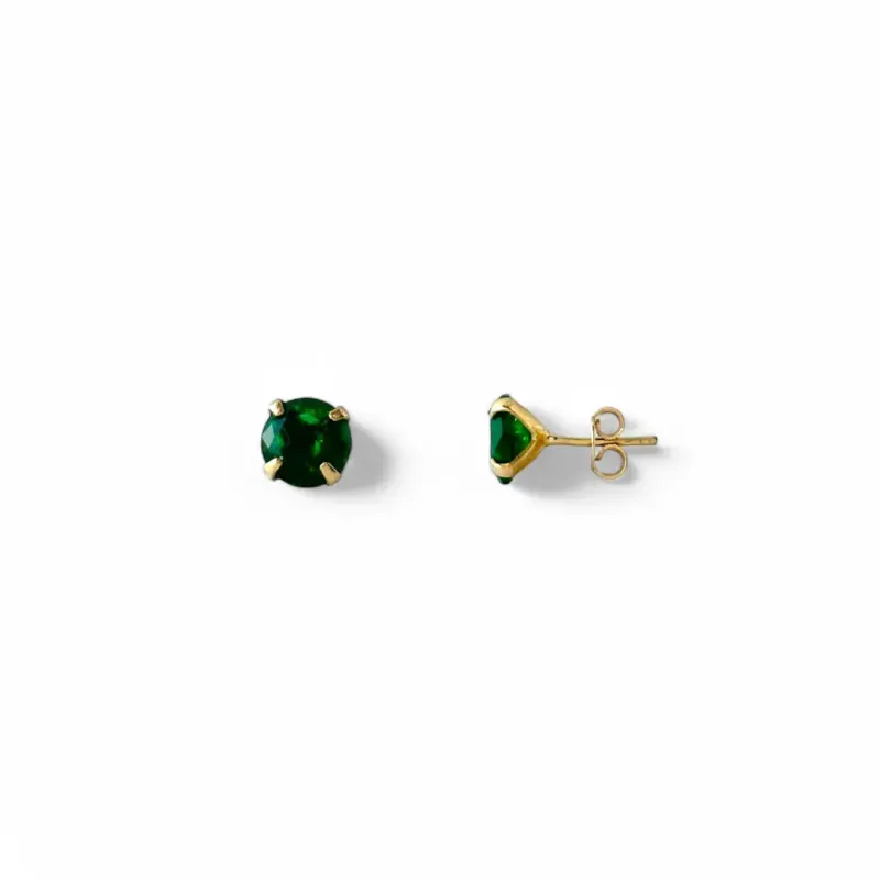 Brinco Banhado a Ouro 18k com Zircônia Verde - 8mm