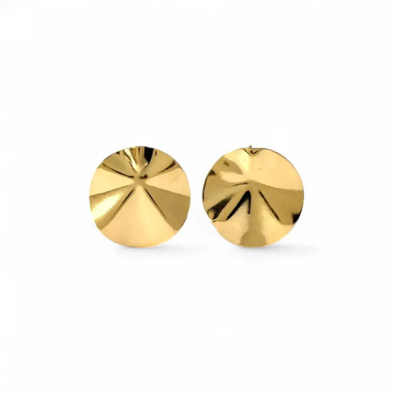 Brinco Círculo Amassado Banhado a Ouro 18k