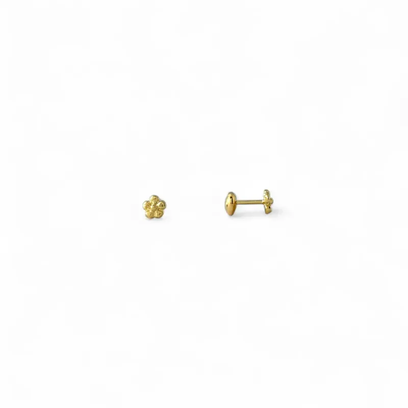 Brinco Infantil Banhado a Ouro 18k Flor Lisa