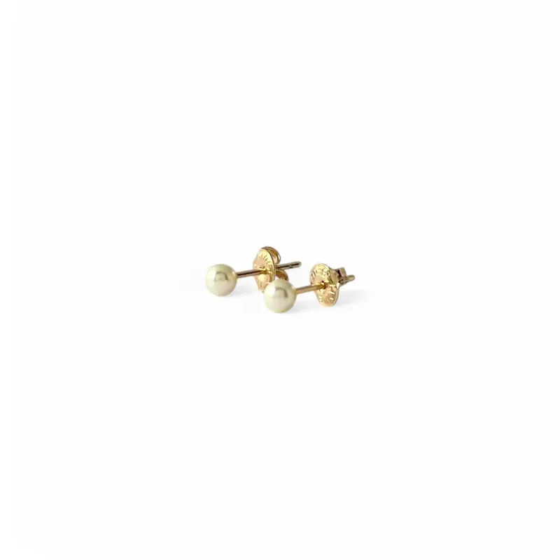 Brinco Infantil Pérola Banhado a Ouro 18k
