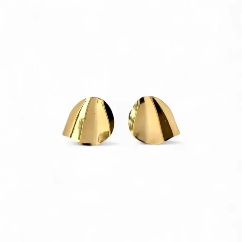 Brinco Leque Gota Banhado a Ouro 18k