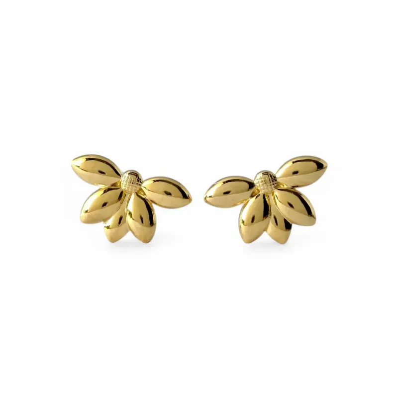 Brinco Meia Flor Banhado a Ouro 18k