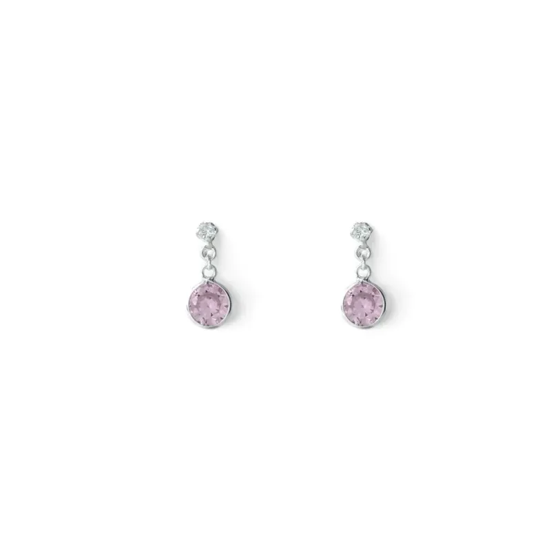 Brinco Zircônias Penduradas Prata 925 Rosa