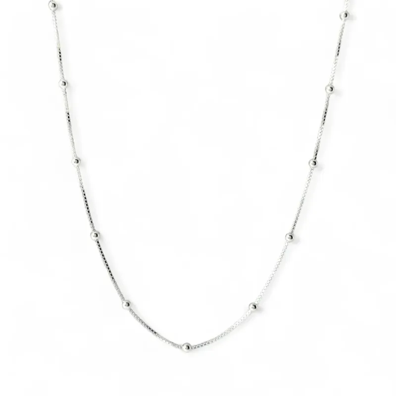 Colar Choker Corrente Veneziana e Bolinhas Prata 925 Lisas