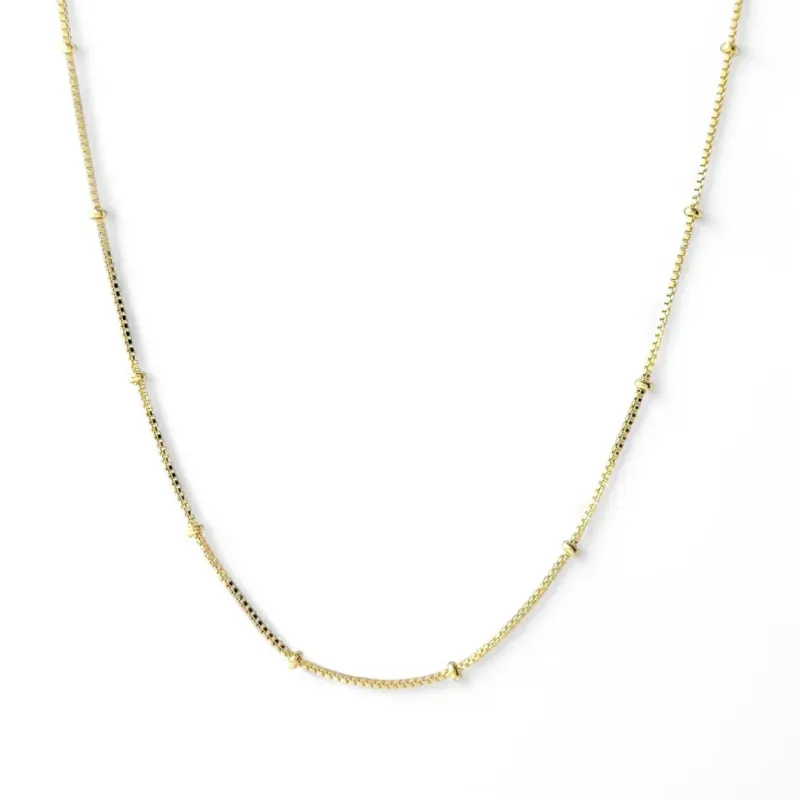Colar Choker Veneziana e Bolinhas Banhado a Ouro 18k - 40cm