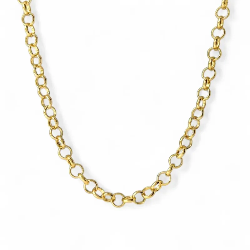 Colar Elo Português Banhado a Ouro 18k - 45cm