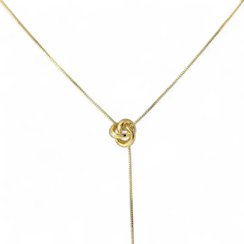 Colar Nó Banhado a Ouro 18k com Detalhe Traçado