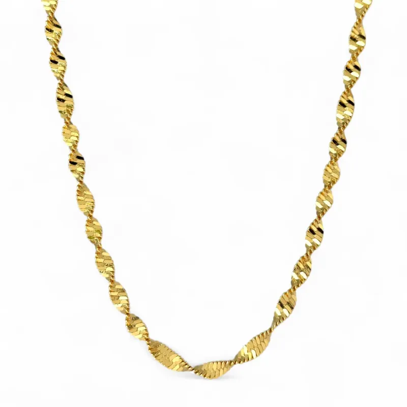 Colar Torcido Banhado a Ouro 18k Grosso