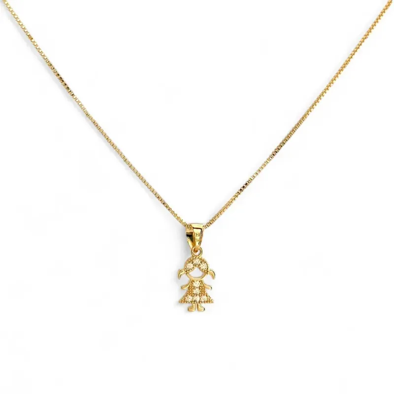 Colar Menina Banhado a Ouro 18k com Zircônias