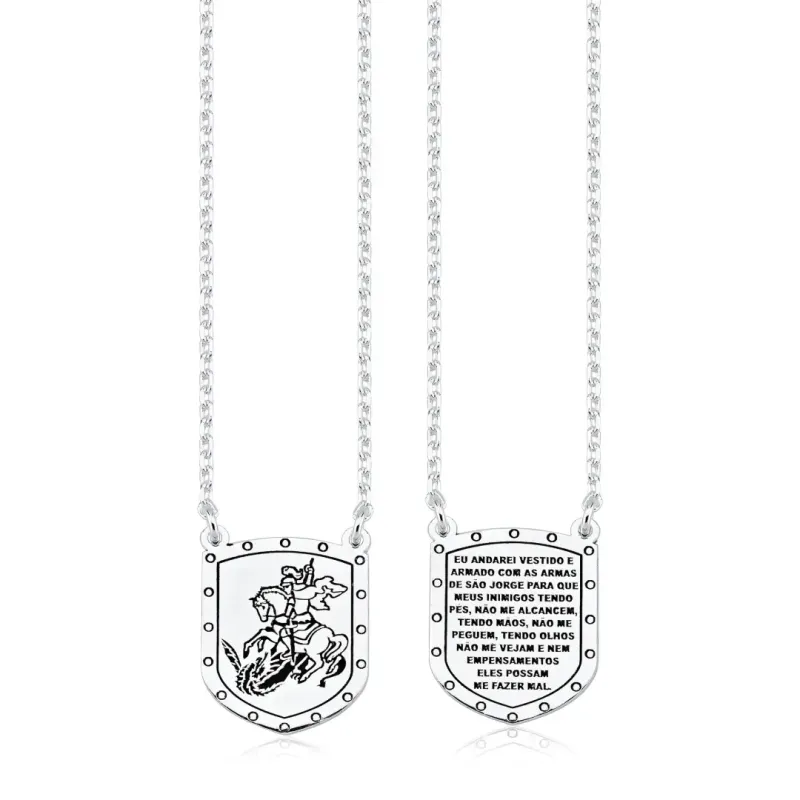 Corrente Escapulário Prata 925 Medalha São Jorge