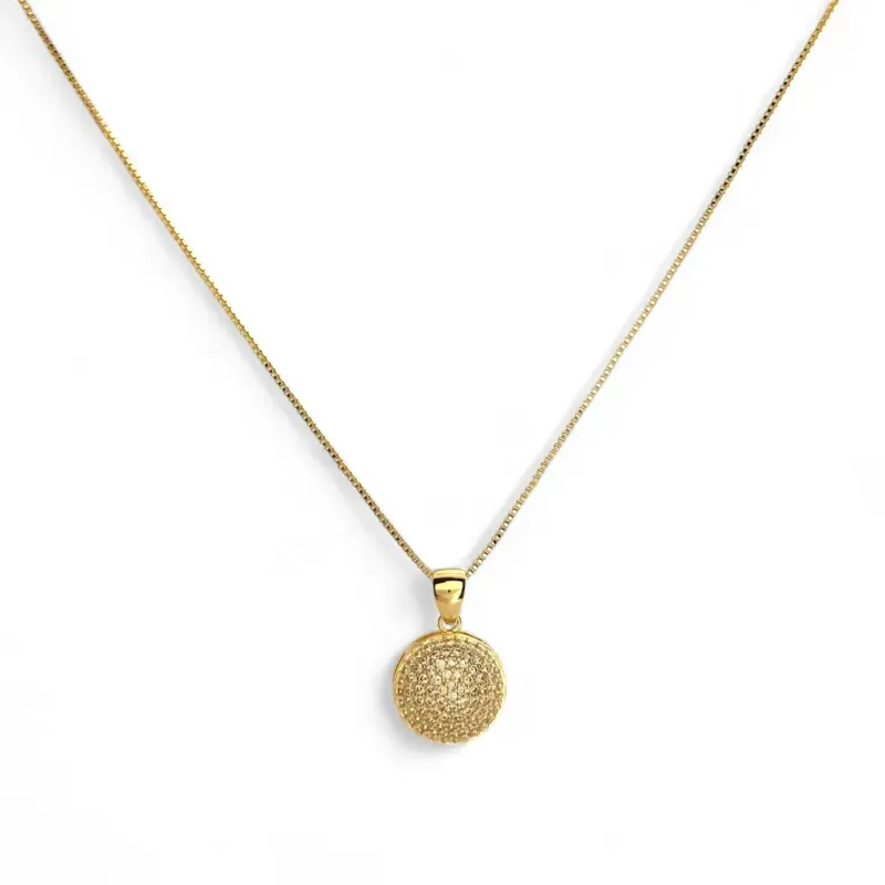 Colar Círculo Redondo Banhado a Ouro 18k com Zircônias