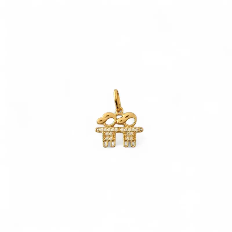 Pingente 2 Meninos Banhado a Ouro 18k com Zircônias