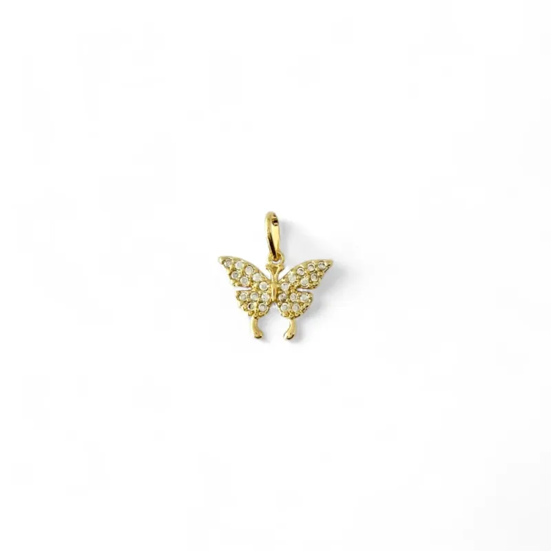 Pingente Borboleta Banhado a Ouro 18k com Zircônias