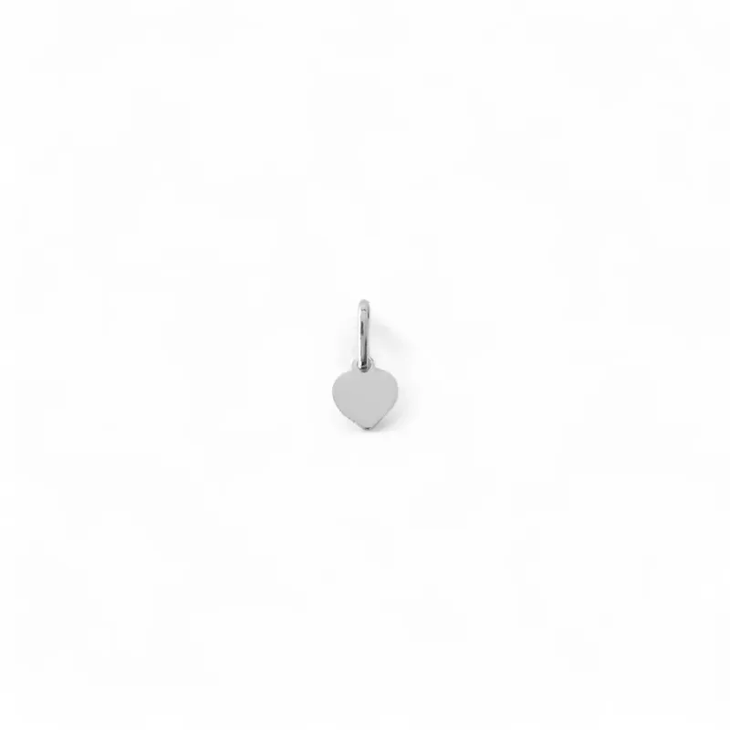 Pingente Coração Prata 925 Liso -7mm