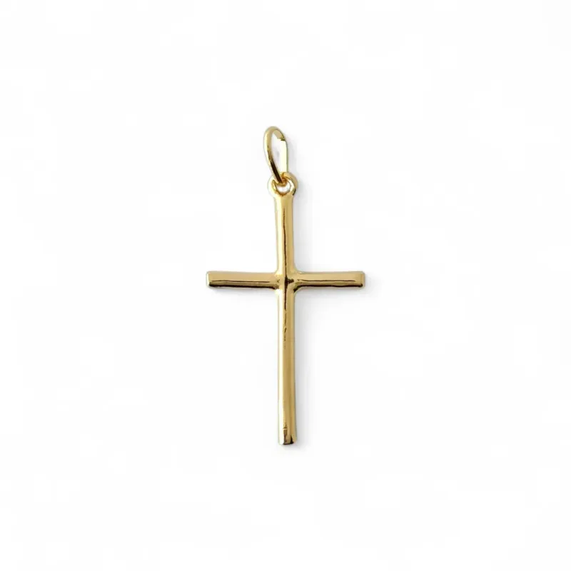 Pingente Cruz Banhado a Ouro 18k Crucifixo Liso