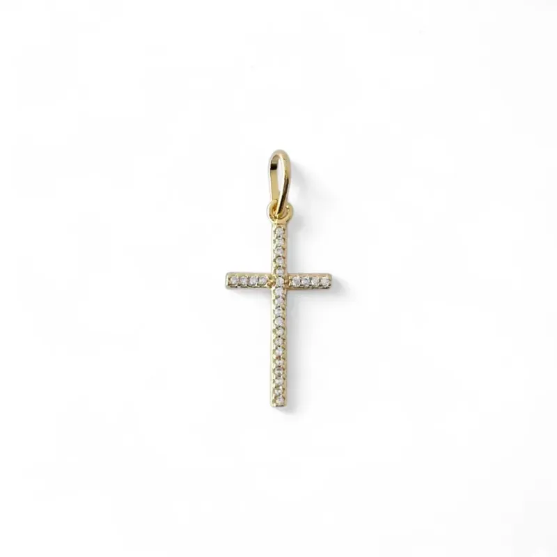 Pingente Cruz  Banhado a Ouro 18k Microzircônia
