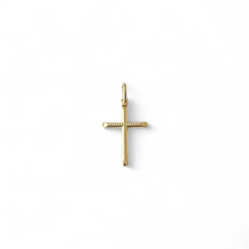 Pingente Cruz Banho de Ouro 48K Crucifixo Pontilhado