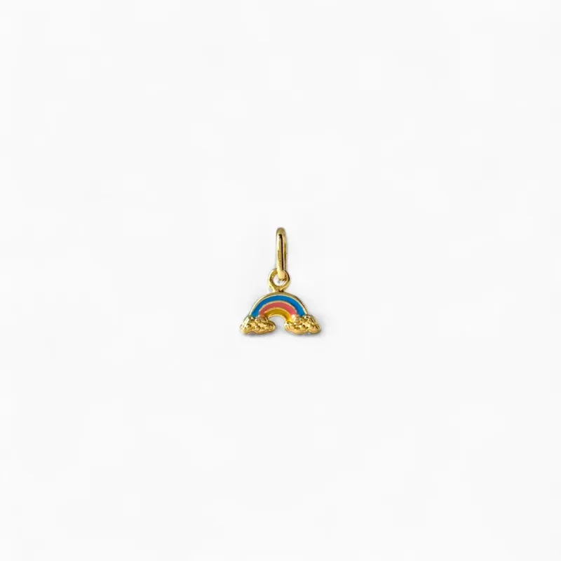 Pingente Infantil Arco-Íris Banhado a Ouro 18k