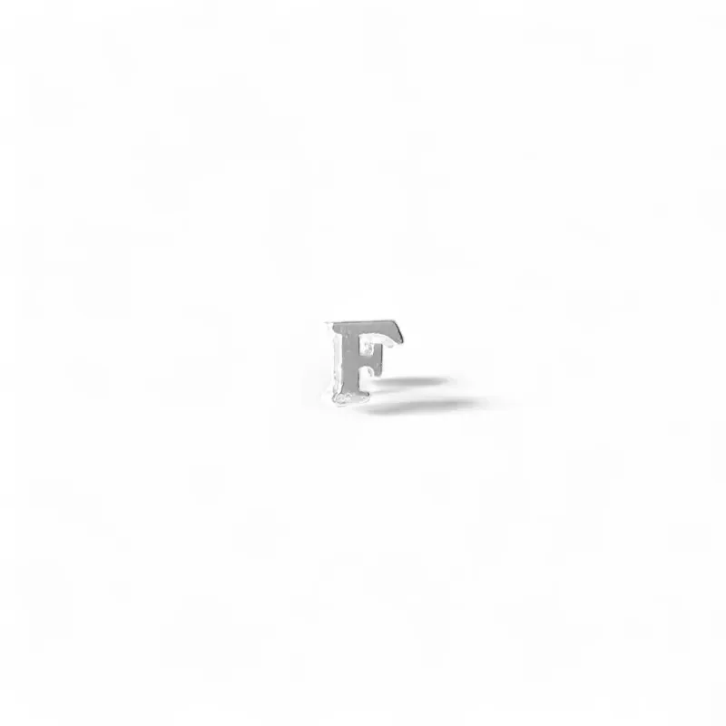 Pingente Letra F Prata 925 Passante
