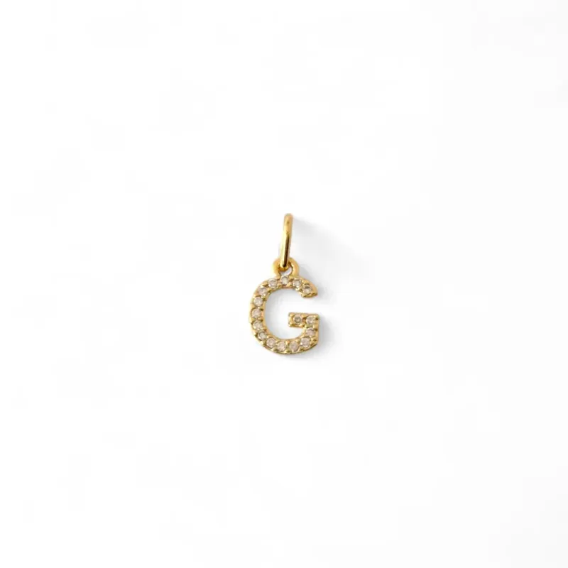 Pingente Letra G Banhado a Ouro 18K Micro Zircônia