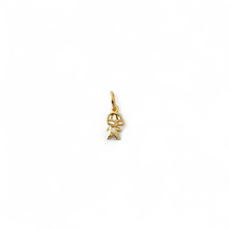 Pingente Menino Banhado a Ouro 18k com Zircônia