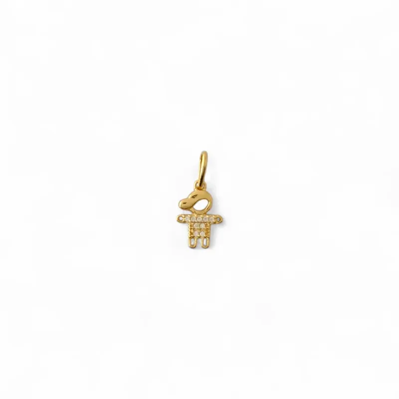 Pingente Menino Banhado a Ouro 18k com Zircônias