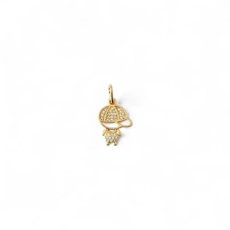Pingente Menino Banhado a Ouro  Zircônia- 1,5cm