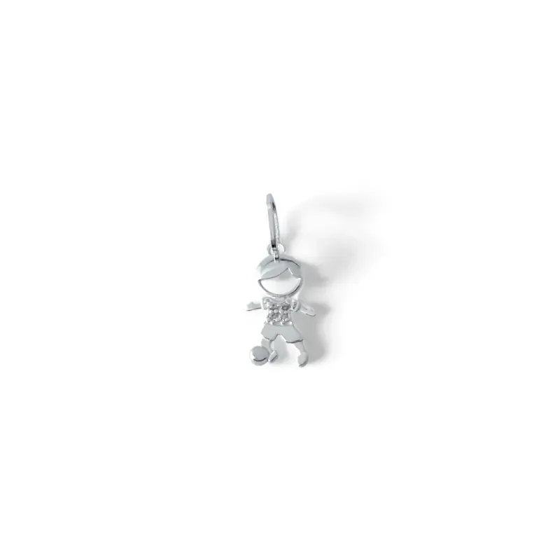 Pingente Menino Prata 925 com Zircônias