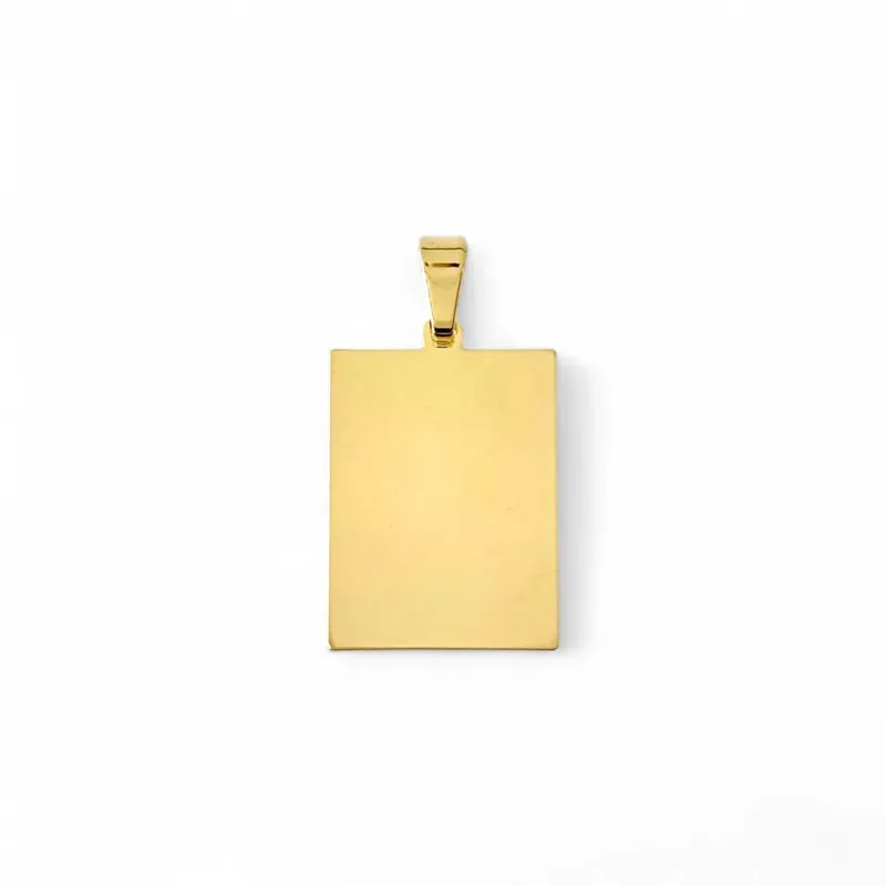 Pingente Placa Retangular Banhado a Ouro 18K