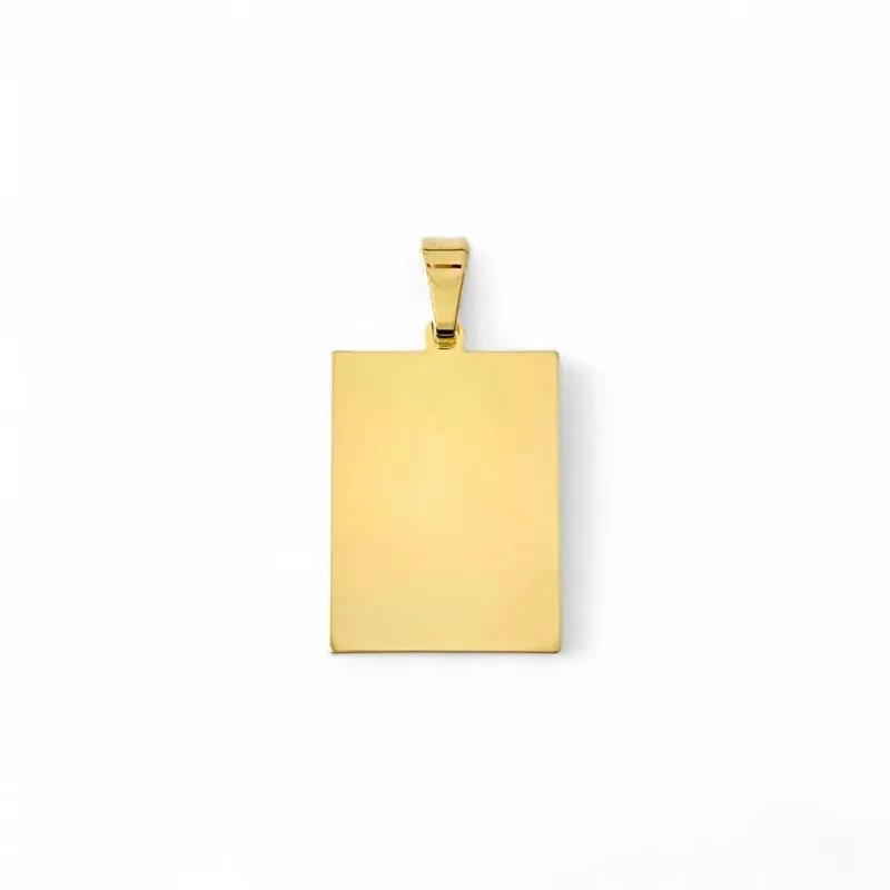 Pingente Placa Retangular Banhado a Ouro 18K