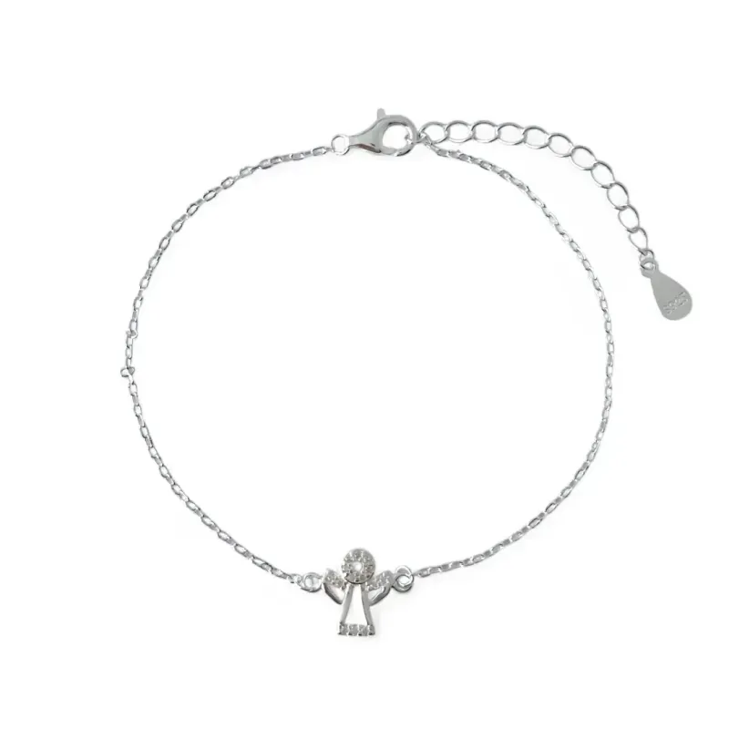 Pulseira Anjo Prata 925 com Zircônias