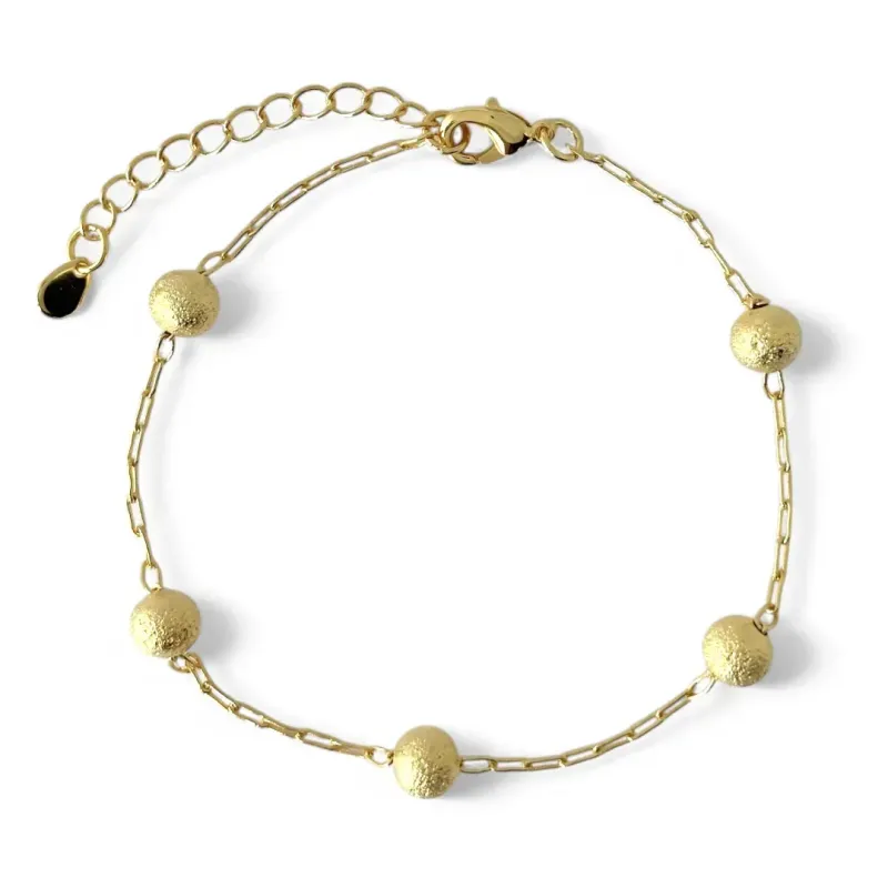 Pulseira Bola Fosca Banhada a Ouro 18k