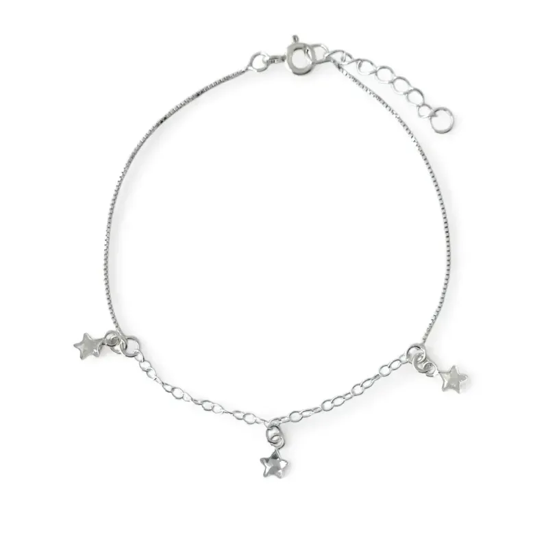Pulseira Estrelas Prata 925 Zircônias