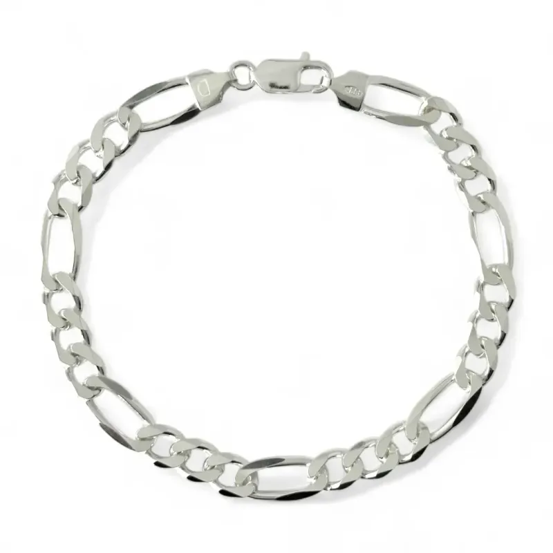 Pulseira Masculina Elo 3 em 1 Prata 925 - 22cm