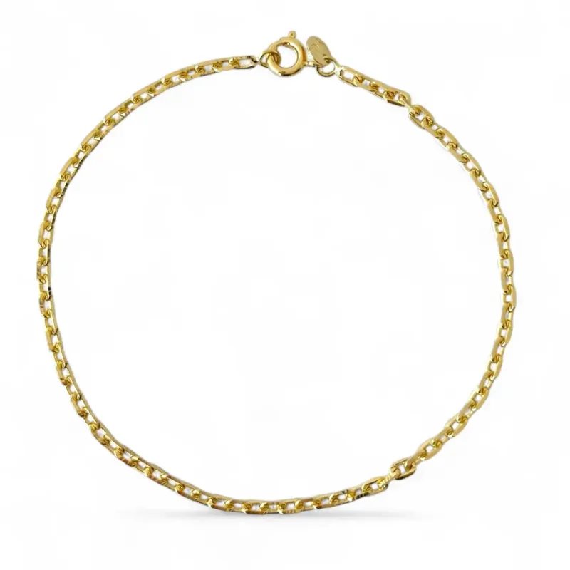 Pulseira Masculina Elo Estilo Cadeado Banhada a Ouro 18k