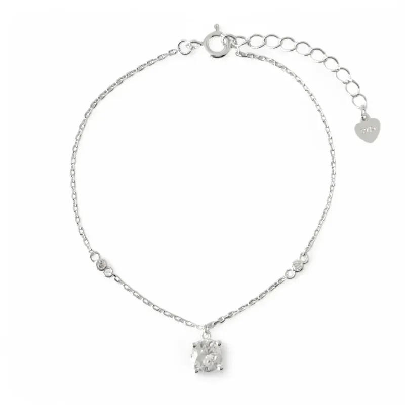 Pulseira Ponto Luz Prata 925 com Zircônias