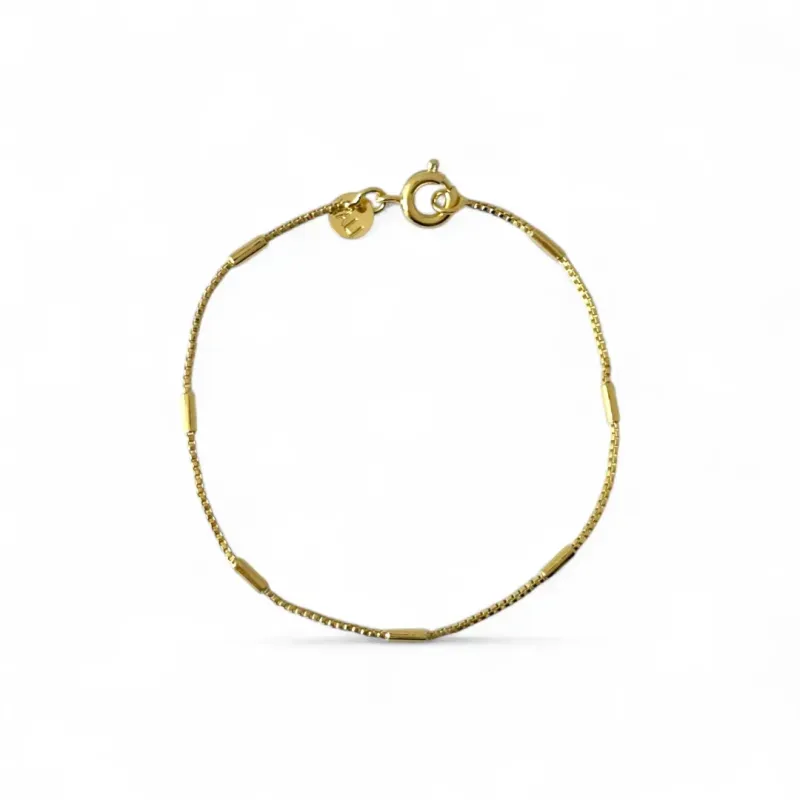 Pulseira Veneziana Tubinhos Banhada a Ouro 18k Linhas