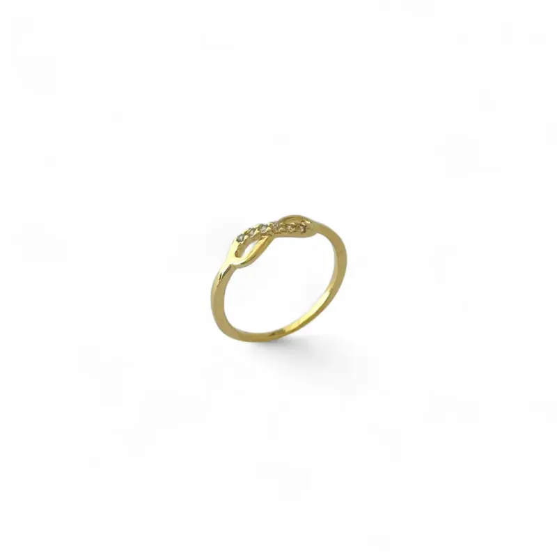 Anel Infinito Banhado a Ouro 18k com Zircônias Tam 14