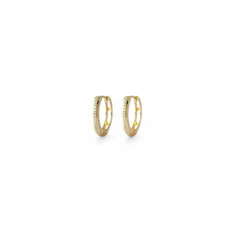 Brinco Argola Banhada a Ouro 18k com 1 Linha de Zircônias