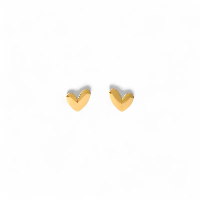 Brinco Coração Banhado a Ouro 18k Liso