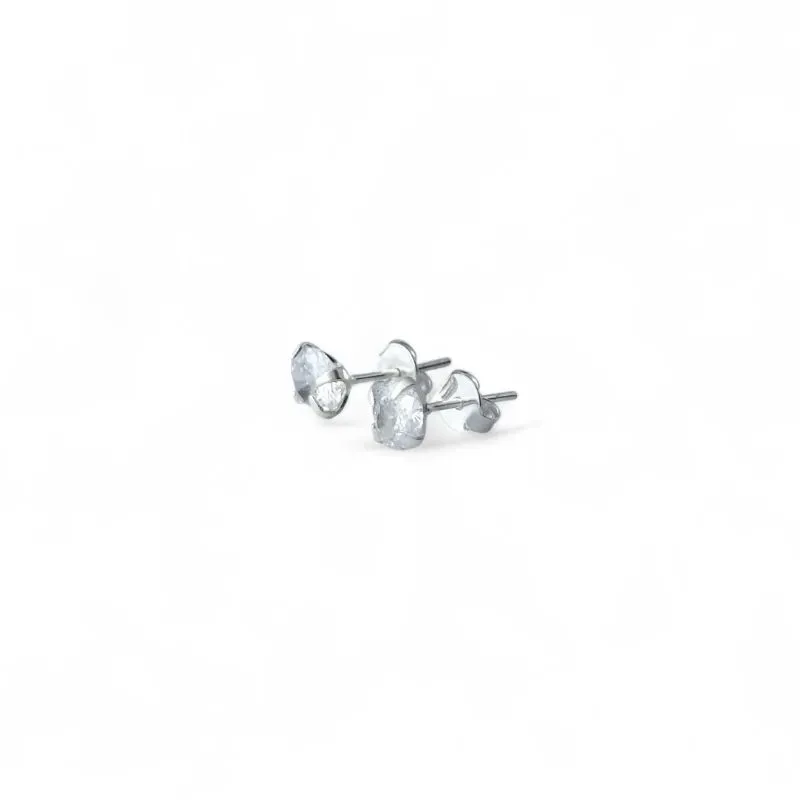 Brinco Ponto de Luz Prata 925 com Zircônia - 6mm