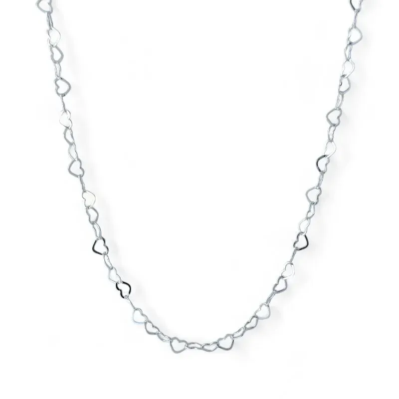 Colar Elo Coração Prata 925 - 45cm