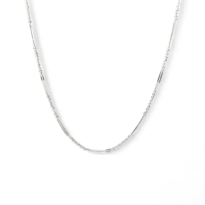Colar Marguerita Alternada Prata 925 - 45cm
