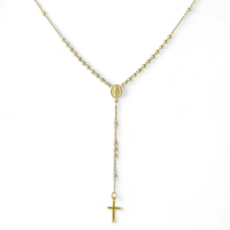 Colar Terço Rosário Banhado a Ouro 18k