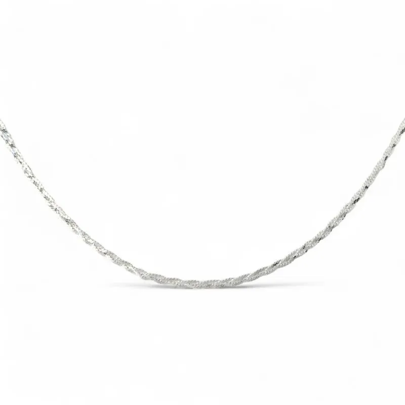 Corrente Trançada 3 Fios Prata 925 - 40cm