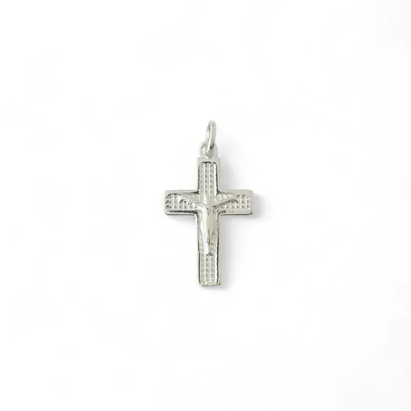 Pingente Crucifixo Prata 925 Cruz Pontilhada