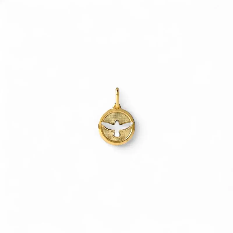 Pingente Espírito Santo Banhado a Ouro 18k com Medalha