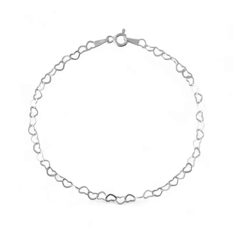 Pulseira Elo Coração Prata 925